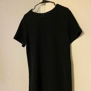 Eileen Fisher Black Textured Mini Dress XL
